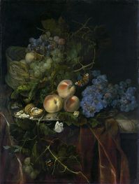 Stillleben mit Früchten, Maus und Schmetterlingen | Willem van Aelst | Gemälde Reproduktion