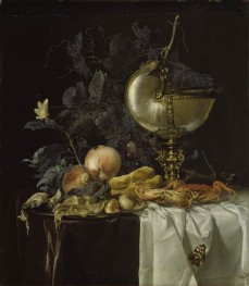 Still Life with Nautilus Shell Cup, c.1650/99 by Willem van Aelst | Canvas Print