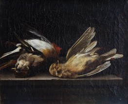Stilleben: drei tote Vögel, 1650-1655 | Willem van Aelst