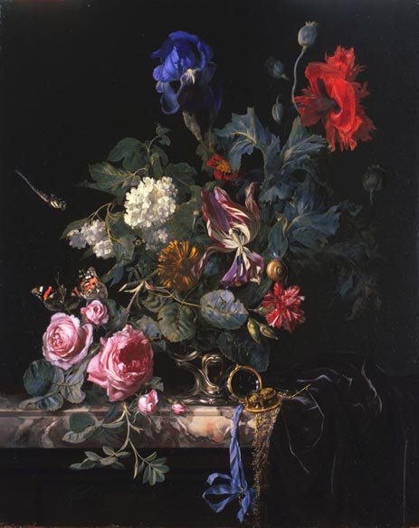Blumen in einer Silbervase, 1663 | Willem van Aelst