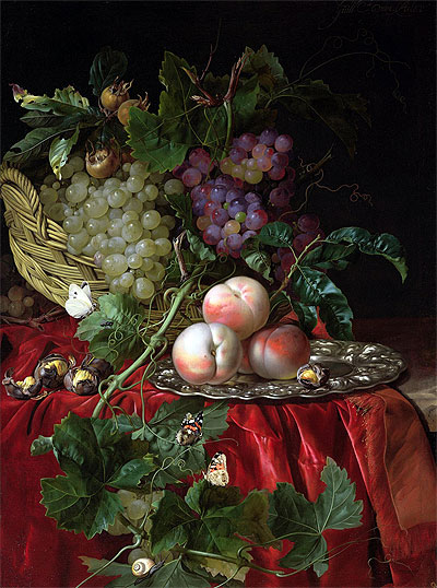 Still Life with Grapes and Peaches, undated | Willem van Aelst | Giclée Canvas Print