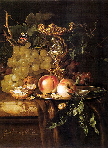Still Life of Fruits, 1681 | Willem van Aelst | Giclée Canvas Print