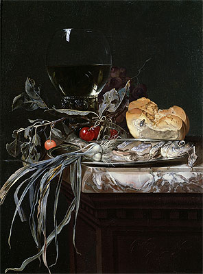 Stillleben mit Fischplatte, n.d. von Willem van Aelst | Leinwand-Kunstdruck