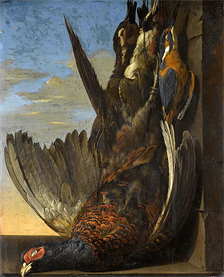 Still Life Of Game with A Pheasant, 1654 | Willem van Aelst | Giclée Leinwand Kunstdruck