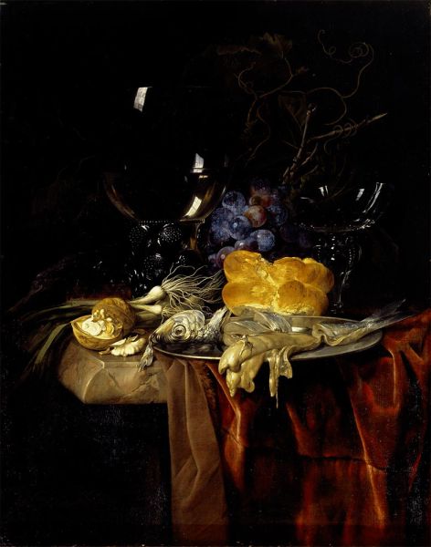 Willem van Aelst | The Breakfast, 1679 | Giclée Canvas Print