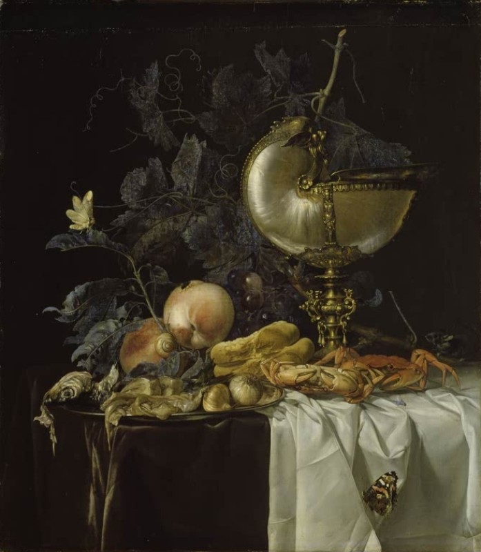Stillleben mit Nautilusmuschel-Pokal, c.1650/99 | Willem van Aelst | Giclée Leinwand-Kunstdruck
