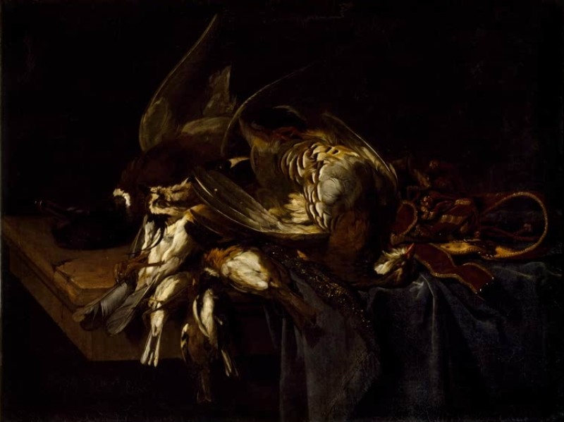 Stillleben mit toten Vögeln, 1652 | Willem van Aelst | Giclée Leinwand-Kunstdruck