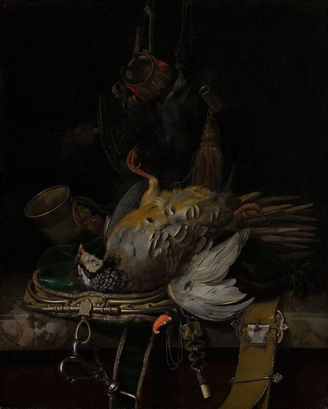 Stillleben mit Rebhühnern, 1671 | Willem van Aelst | Giclée Leinwand-Kunstdruck