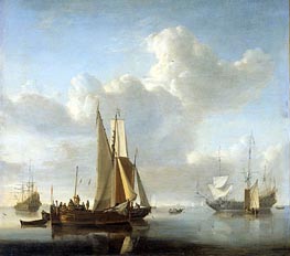 Ships at the Coast, c.1650/07 by Willem van de Velde | Canvas Print