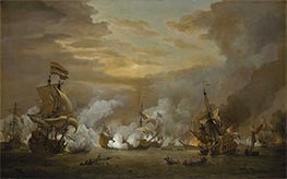 The Battle of the Texel, 11-21 August 1673 | Willem van de Velde | Gemälde Reproduktion
