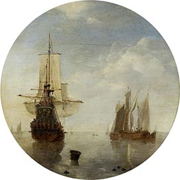 Ships at Anchor, c.1707 von Willem van de Velde | Leinwand Kunstdruck