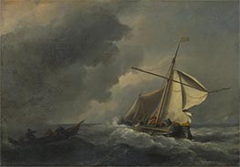 A Dutch Vessel in a Strong Breeze | Willem van de Velde | Painting Reproduction