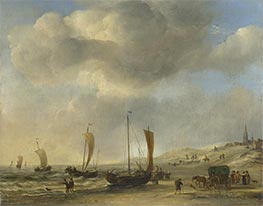 Willem van de Velde | The Shore at Scheveningen, c.1660 | Giclée Canvas Print
