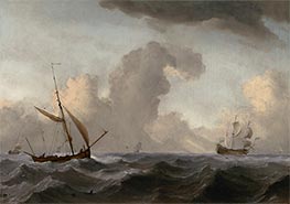 An English Galliot at Sea Running before a Strong Wind | Willem van de Velde | Painting Reproduction