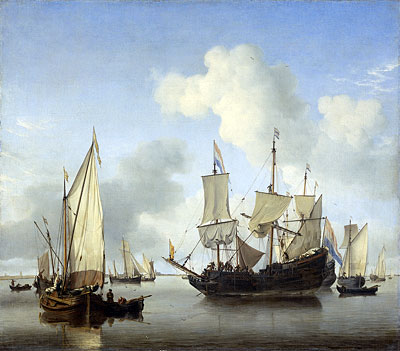 Ships under the Coast for Anchor, c.1650/07 | Willem van de Velde | Giclée Leinwand Kunstdruck