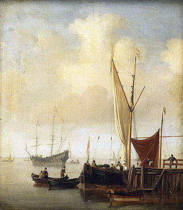 Harbor Scene, c.1650/07 | Willem van de Velde | Giclée Leinwand Kunstdruck
