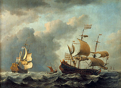 The 'Gouden Leeuw' at Sea in Heavy Weather, 1671 | Willem van de Velde | Giclée Canvas Print