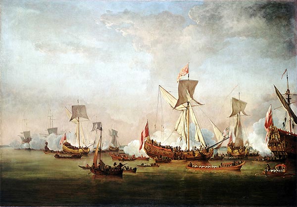 The Departure of William of Orange and Princess Mary for Holland, November 1677, c.1677 | Willem van de Velde