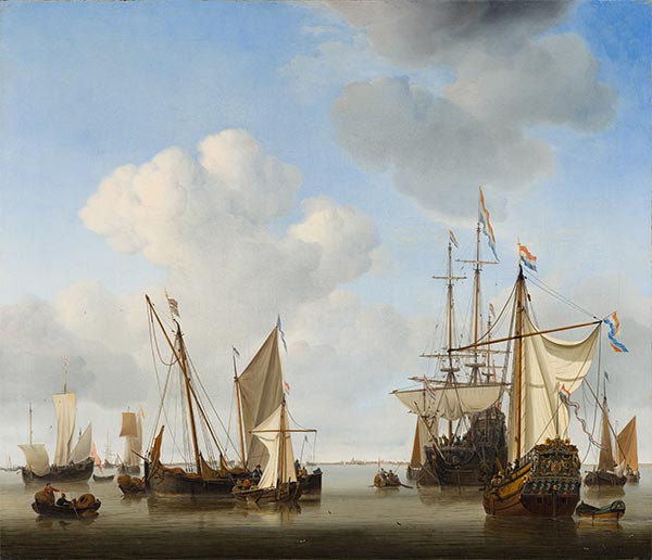 Ships in the Roads, c.1658 | Willem van de Velde | Giclée Leinwand Kunstdruck