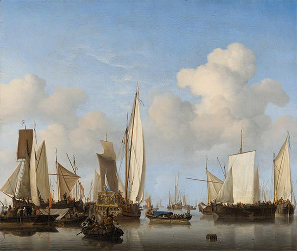 Ships in the Roads, c.1658 | Willem van de Velde | Giclée Leinwand Kunstdruck