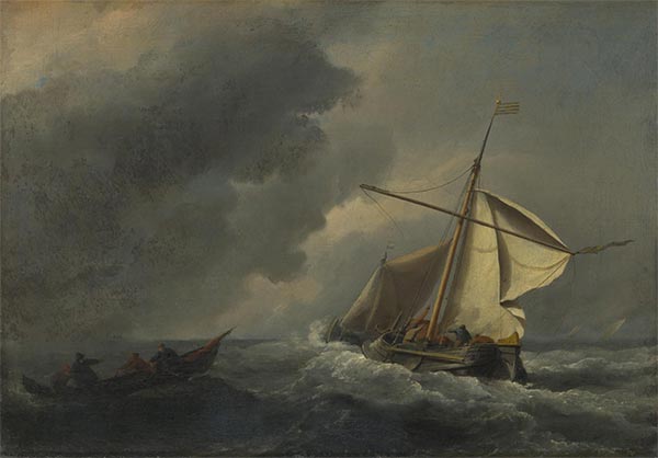 A Dutch Vessel in a Strong Breeze, c.1670 | Willem van de Velde | Giclée Canvas Print