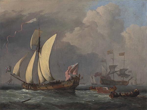 Willem van de Velde | An English Royal Yacht, c.1675 | Giclée Canvas Print