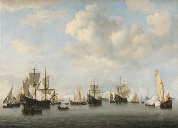 The Dutch Fleet in the Goeree Roads, c.1672/73 | Willem van de Velde | Giclée Canvas Print