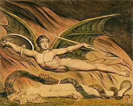 Satan jubelt über Eva, 1795 von William Blake | Papier-Kunstdruck