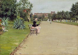 Ein Stadtpark, c.1887 von William Merritt Chase | Leinwand Kunstdruck