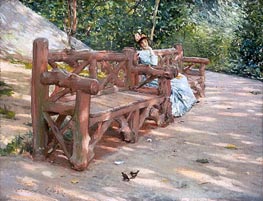 Park Bench, c.1890 von William Merritt Chase | Leinwand Kunstdruck