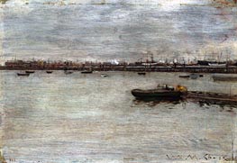 East River, c.1870/85 by William Merritt Chase | Canvas Print