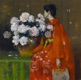 Spring Flowers (Peonies), 1889 von William Merritt Chase | Leinwand Kunstdruck