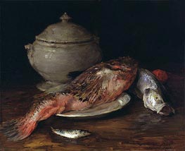 Still Life (Fish from the Adriatic), c.1907/14 von William Merritt Chase | Leinwand Kunstdruck