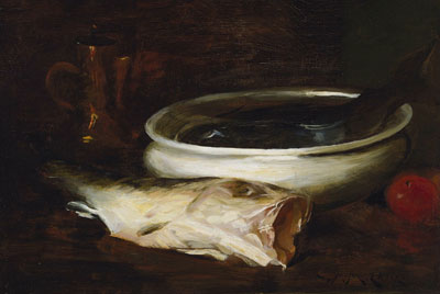 Fisch und Stillleben, c.1904/09 | William Merritt Chase | Giclée Leinwand Kunstdruck
