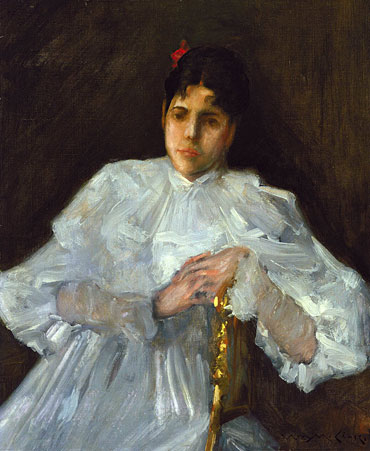 Girl in White, c.1890 | William Merritt Chase | Giclée Leinwand Kunstdruck