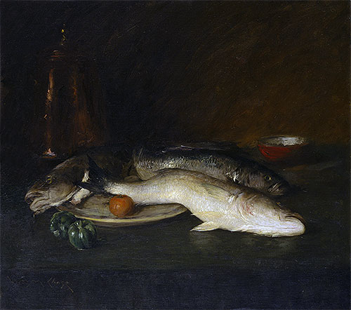 William Merritt Chase | Still Life: Fish, 1908 | Giclée Canvas Print