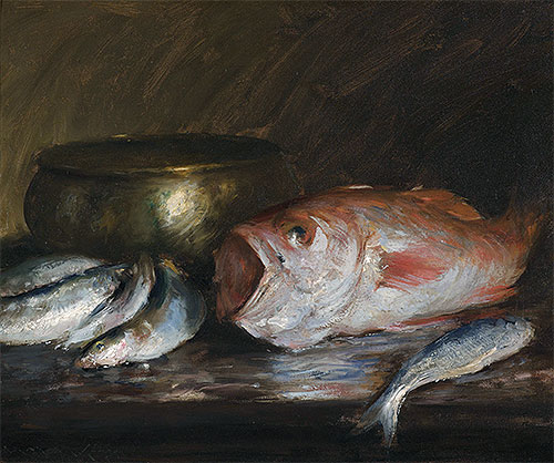 Roter Schnapper, n.d. von William Merritt Chase | Leinwand-Kunstdruck