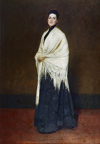 Lady with the White Shawl, 1893 | William Merritt Chase | Giclée Leinwand Kunstdruck