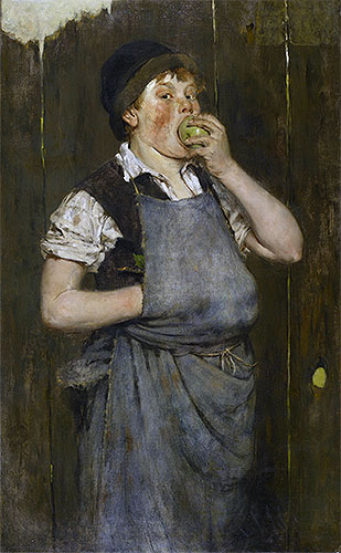 Boy Eating Apple (The Apprentice), 1876 | William Merritt Chase | Giclée Leinwand Kunstdruck