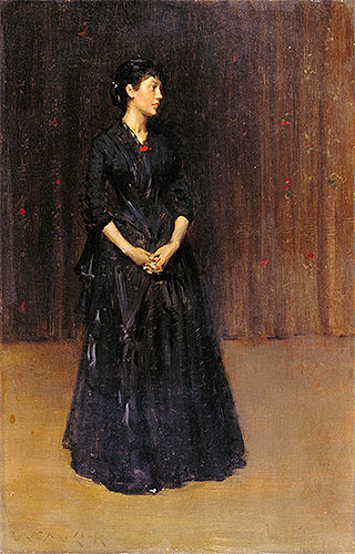 Woman in Black, c.1890 | William Merritt Chase | Giclée Canvas Print