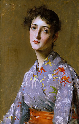 Girl in a Japanese Costume, c.1890 | William Merritt Chase | Giclée Canvas Print