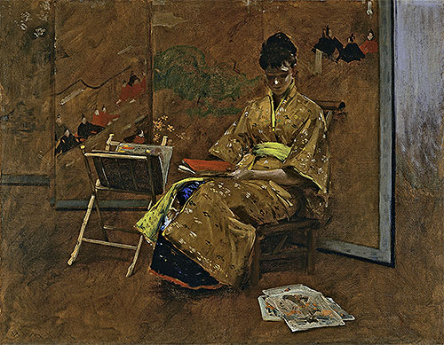 William Merritt Chase | The Kimono, c.1895 | Giclée Canvas Print