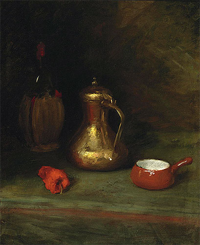 Stillleben mit Flasche, Karaffe, Topf und rotem Pfeffer, c.1905 | William Merritt Chase