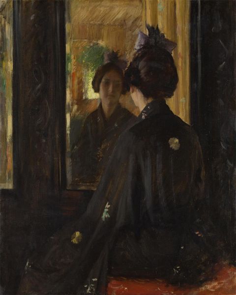 Der Spiegel, c.1900 | William Merritt Chase | Giclée Leinwand Kunstdruck