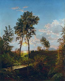 Wooden Bridge at Sunset | William Trost Richards | Painting Reproduction