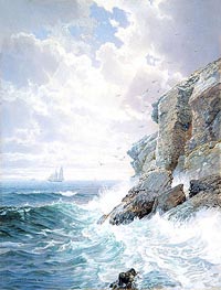 Purgatory Cliff, 1876 von William Trost Richards | Papier-Kunstdruck