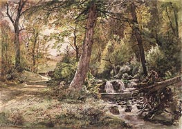William Trost Richards | Landscape with Stream and Road, Chester County | Giclée Canvas Print