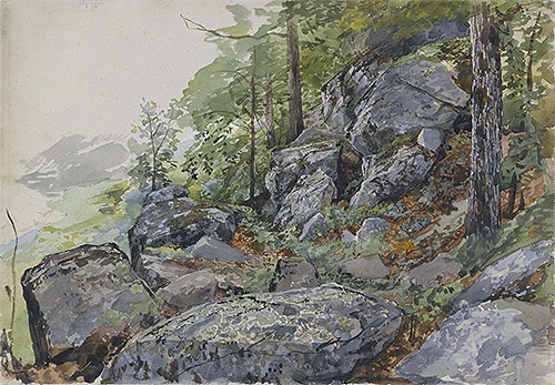 Woodland Boulders, c.1877/78 | William Trost Richards | Giclée Papier-Kunstdruck
