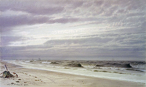 Beach Scene with Barrel and Anchor, 1870 | William Trost Richards | Giclée Papier-Kunstdruck