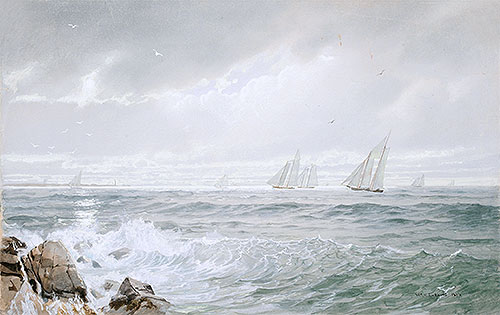 Yachts Off Newport, 1877 | William Trost Richards | Giclée Papier-Kunstdruck